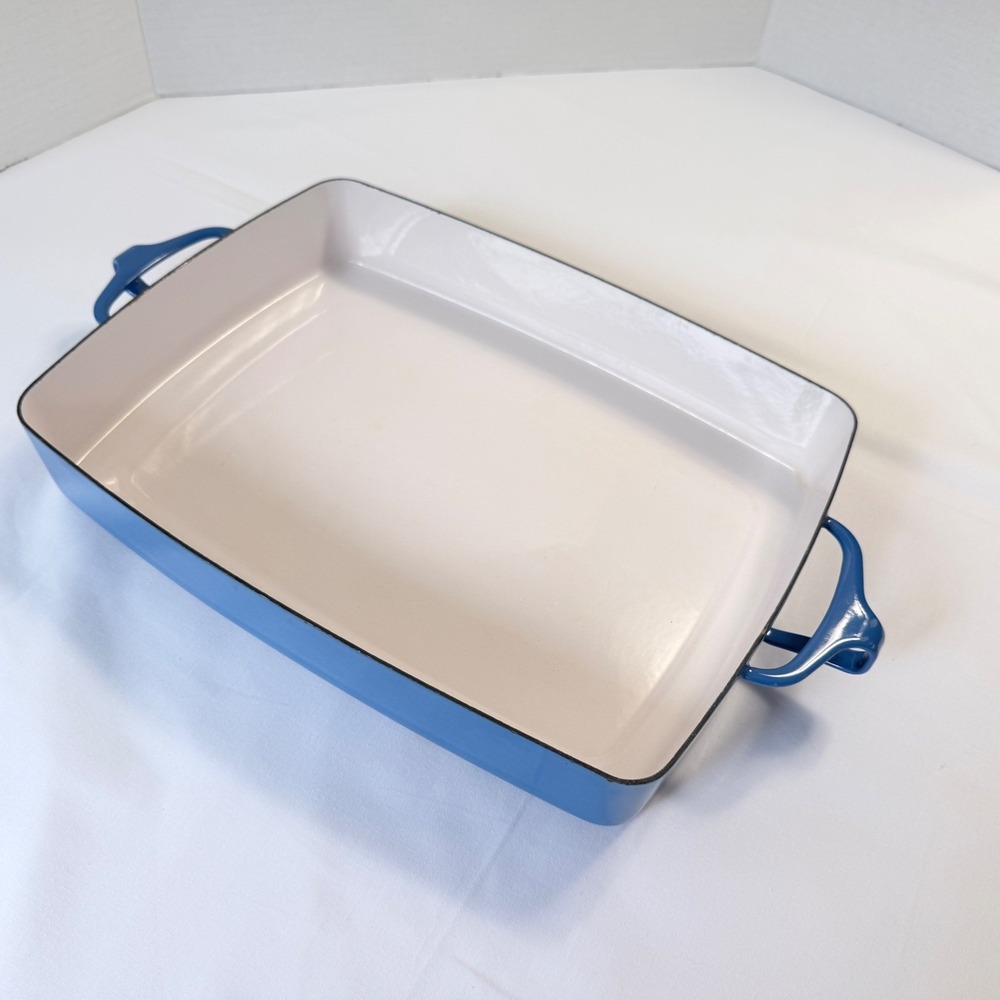 Dansk Kobenstyle Lasagna Pan Rectangular Blue Enamel France Good MCM Roaster